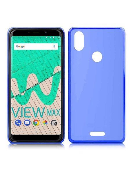 CUSTODIA per WIKO VIEW MAX IN GEL TPU SILICONE COLORE BLU TRASPARENTE