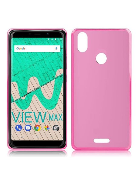 CUSTODIA per WIKO VIEW MAX IN GEL TPU SILICONE COLORE ROSA TRASPARENTE