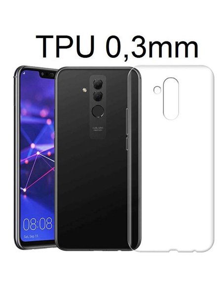 CUSTODIA per HUAWEI MATE 20 LITE IN GEL TPU SILICONE ULTRA SLIM 0,3mm TRASPARENTE