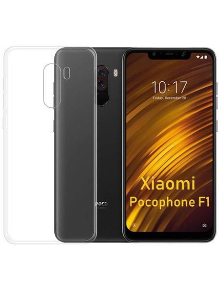 CUSTODIA per XIAOMI POCOPHONE F1 IN GEL TPU SILICONE TRASPARENTE