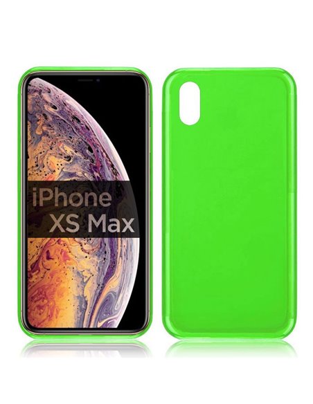 CUSTODIA per APPLE IPHONE XS MAX (6.5') IN GEL TPU SILICONE COLORE VERDE TRASPARENTE