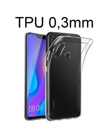 CUSTODIA per HUAWEI P SMART PLUS, NOVA 3i IN GEL TPU SILICONE ULTRA SLIM 0,3mm TRASPARENTE