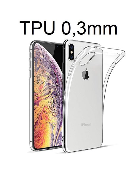 CUSTODIA per APPLE IPHONE XS MAX (6.5') IN GEL TPU SILICONE ULTRA SLIM 0,3mm TRASPARENTE