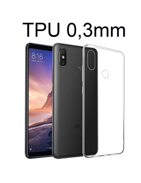 CUSTODIA per XIAOMI MI MAX 3 IN GEL TPU SILICONE ULTRA SLIM 0,3mm TRASPARENTE