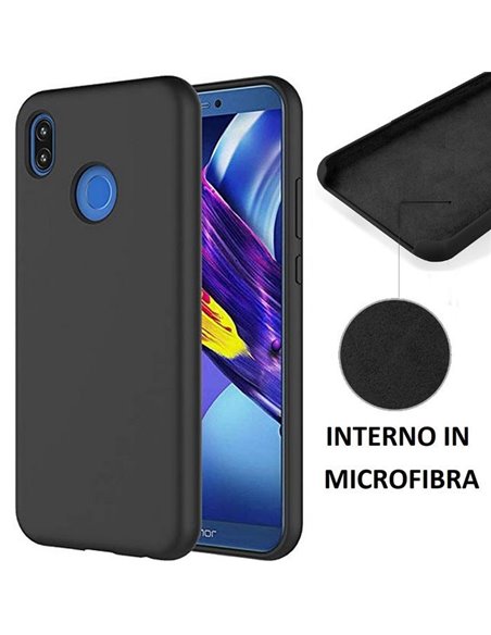 CUSTODIA per HUAWEI P20 LITE IN SILICONE CON EFFETTO SOFT TOUCH ED INTERNO IN MICROFIBRA COLORE NERO