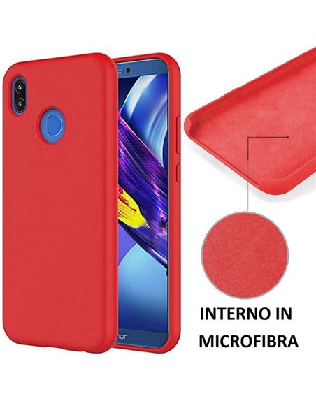 CUSTODIA per HUAWEI P20 LITE IN SILICONE CON EFFETTO SOFT TOUCH ED INTERNO IN MICROFIBRA COLORE ROSSO