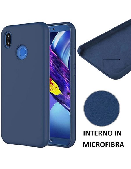 CUSTODIA per HUAWEI P20 LITE IN SILICONE CON EFFETTO SOFT TOUCH ED INTERNO IN MICROFIBRA COLORE BLU