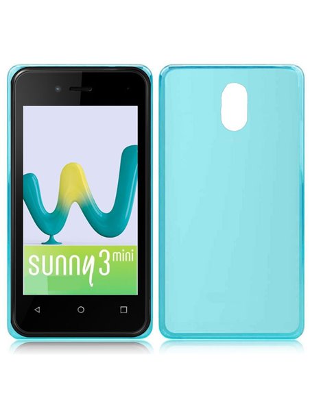 CUSTODIA per WIKO SUNNY 3 MINI IN GEL TPU SILICONE COLORE AZZURRO TRASPARENTE