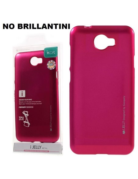 CUSTODIA GEL TPU SILICONE per HUAWEI Y5 II, Y6 II COMPACT COLORE FUCSIA ALTA QUALITA' MERCURY I-JELLY BLISTER (NO BRILLANTINI)