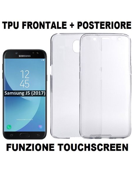 CUSTODIA per SAMSUNG SM-J530 GALAXY J5 (2017) IN GEL TPU SILICONE FRONTALE + POSTERIORE ULTRA SLIM 0,3mm TRASPARENTE