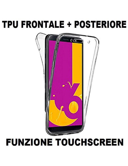CUSTODIA per SAMSUNG GALAXY J6 2018 (SM-J600F) IN GEL TPU SILICONE FRONTALE + POSTERIORE ULTRA SLIM 0,3mm TRASPARENTE