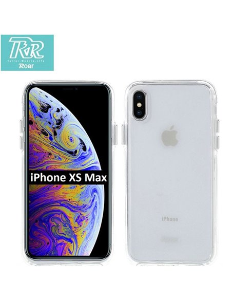 CUSTODIA per APPLE IPHONE XS MAX (6.5') IN GEL TPU SILICONE TRASPARENTE ALTA QUALITA' ROAR COLORFUL BLISTER