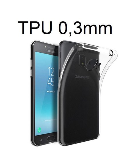 CUSTODIA per SAMSUNG GALAXY J2 2018 (SM-J250), J2 PRO 2018 IN GEL TPU SILICONE ULTRA SLIM 0,3mm TRASPARENTE