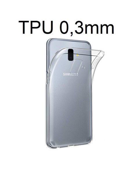 CUSTODIA per SAMSUNG GALAXY J6 PLUS (SM-J610) IN GEL TPU SILICONE ULTRA SLIM 0,3mm TRASPARENTE