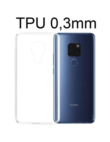 CUSTODIA per HUAWEI MATE 20 IN GEL TPU SILICONE ULTRA SLIM 0,3mm TRASPARENTE