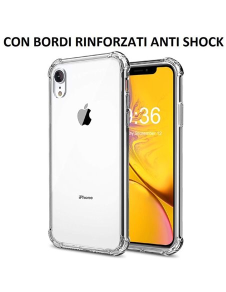 CUSTODIA per APPLE IPHONE XR (6.1') IN GEL TPU SILICONE TRASPARENTE SLIM 0,5mm CON BORDI RINFORZATI ANTI SHOCK