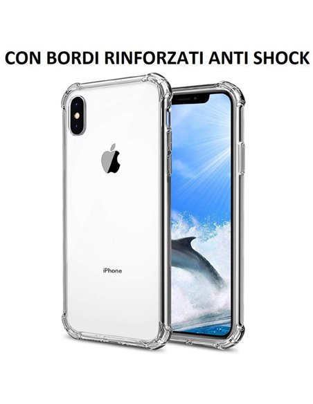 CUSTODIA per APPLE IPHONE XS MAX (6.5') IN GEL TPU SILICONE TRASPARENTE SLIM 0,5mm CON BORDI RINFORZATI ANTI SHOCK