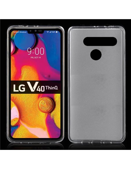 CUSTODIA per LG V40 THINQ IN GEL TPU SILICONE COLORE BIANCO TRASPARENTE