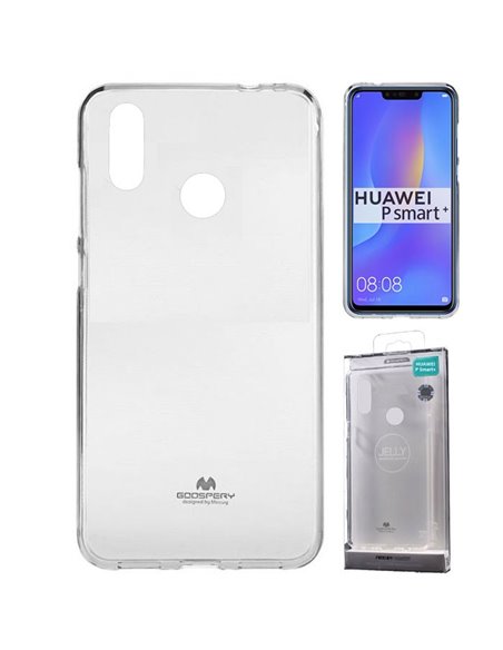 CUSTODIA per HUAWEI P SMART PLUS, NOVA 3i IN GEL TPU SILICONE TRASPARENTE ALTA QUALITA' MERCURY BLISTER