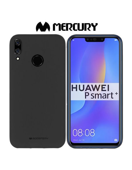 CUSTODIA per HUAWEI P SMART PLUS, NOVA 3i IN GEL TPU SILICONE COLORE NERO ALTA QUALITA' MERCURY SOFT BLISTER