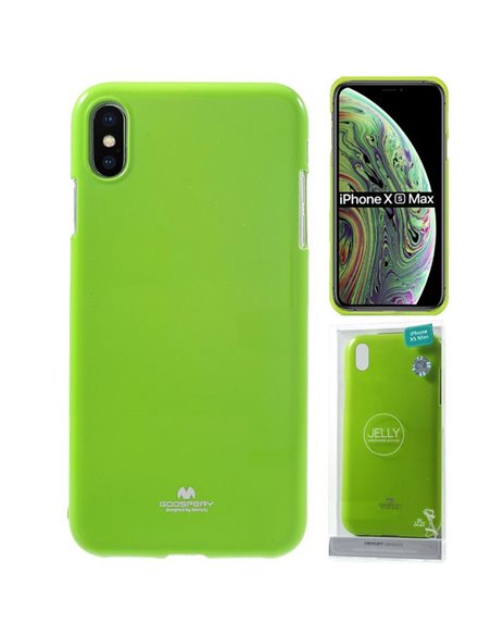 CUSTODIA per APPLE IPHONE XS MAX (6.5') IN GEL TPU SILICONE COLORE VERDE LUCIDO ALTA QUALITA' MERCURY BLISTER