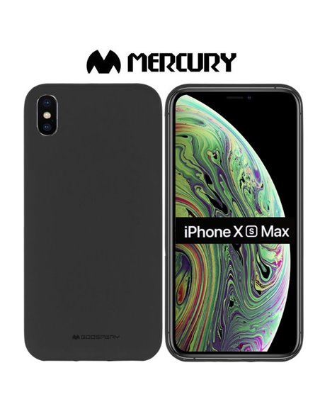 CUSTODIA per APPLE IPHONE XS MAX (6.5') IN GEL TPU SILICONE COLORE NERO ALTA QUALITA' MERCURY SOFT BLISTER