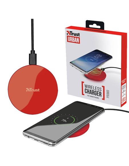 TRAVEL CASA WIRELESS 5W COMPATIBILE CON TUTTI I DISPOSITIVI DOTATI DI TECNOLOGIA QI COLORE ROSSO TRUST BLISTER