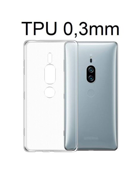 CUSTODIA per SONY XPERIA XZ2 PREMIUM, XPERIA XZ2 PREMIUM DUAL SIM IN GEL TPU SILICONE ULTRA SLIM 0,3mm TRASPARENTE