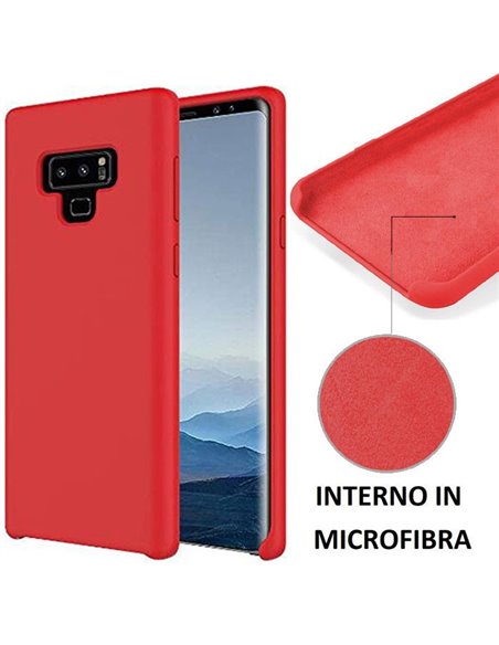 CUSTODIA per SAMSUNG GALAXY NOTE 9 (SM-N960) IN SILICONE CON EFFETTO SOFT TOUCH ED INTERNO IN MICROFIBRA COLORE ROSSO