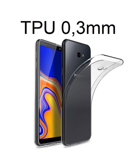 CUSTODIA per SAMSUNG GALAXY J4 PLUS (SM-J415) IN GEL TPU SILICONE ULTRA SLIM 0,3mm TRASPARENTE