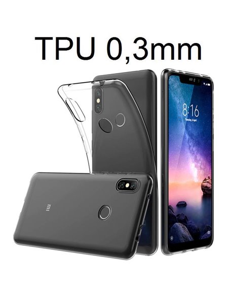 CUSTODIA per XIAOMI REDMI NOTE 6 PRO IN GEL TPU SILICONE ULTRA SLIM 0,3mm TRASPARENTE