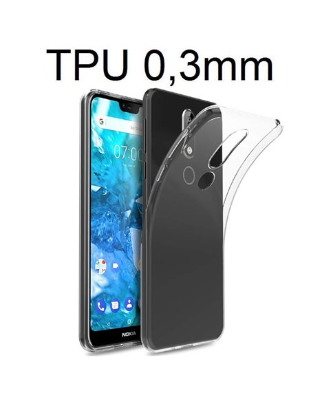 CUSTODIA per NOKIA 7.1 IN GEL TPU SILICONE ULTRA SLIM 0,3mm TRASPARENTE