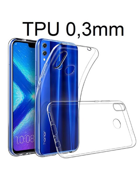 CUSTODIA per HUAWEI HONOR 8X, HONOR VIEW 10 LITE IN GEL TPU SILICONE ULTRA SLIM 0,3mm TRASPARENTE