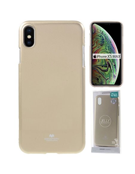 CUSTODIA per APPLE IPHONE XS MAX (6.5') IN GEL TPU SILICONE COLORE ORO LUCIDO ALTA QUALITA' MERCURY BLISTER