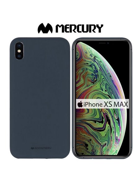 CUSTODIA per APPLE IPHONE XS MAX (6.5') IN GEL TPU SILICONE COLORE BLU SCURO ALTA QUALITA' MERCURY SOFT BLISTER