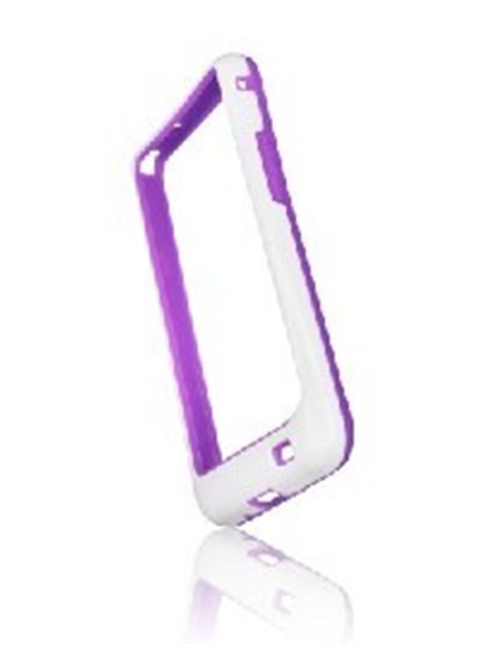 CUSTODIA GEL TPU SILICONE BUMPER per SAMSUNG I9100 Galaxy S2, I9105 Galaxy S2 Plus COLORE VIOLA-BIANCO