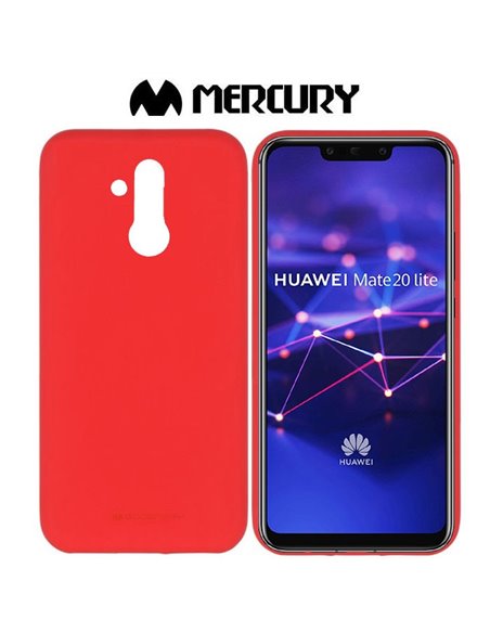 CUSTODIA per HUAWEI MATE 20 LITE IN GEL TPU SILICONE COLORE ROSSO ALTA QUALITA' MERCURY SOFT BLISTER