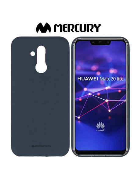 CUSTODIA per HUAWEI MATE 20 LITE IN GEL TPU SILICONE COLORE BLU SCURO ALTA QUALITA' MERCURY SOFT BLISTER