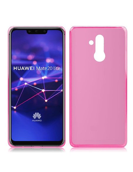 CUSTODIA per HUAWEI MATE 20 LITE IN GEL TPU SILICONE COLORE ROSA TRASPARENTE