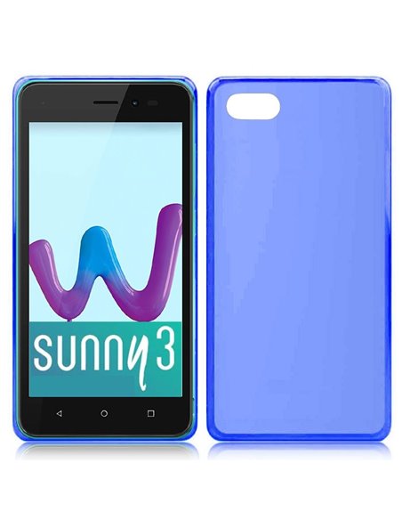 CUSTODIA per WIKO SUNNY 3 IN GEL TPU SILICONE COLORE BLU TRASPARENTE