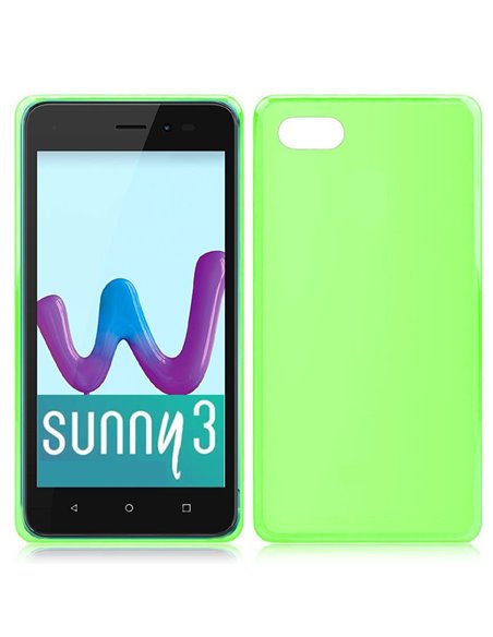 CUSTODIA per WIKO SUNNY 3 IN GEL TPU SILICONE COLORE VERDE TRASPARENTE