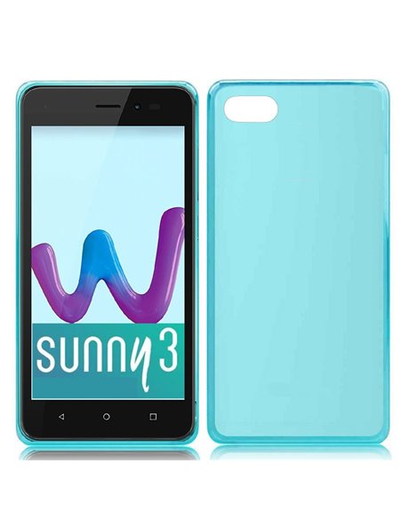 CUSTODIA per WIKO SUNNY 3 IN GEL TPU SILICONE COLORE AZZURRO TRASPARENTE