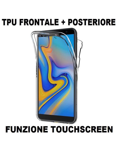 CUSTODIA per SAMSUNG GALAXY J6 PLUS (SM-J610) IN GEL TPU SILICONE FRONTALE + POSTERIORE ULTRA SLIM 0,3mm TRASPARENTE