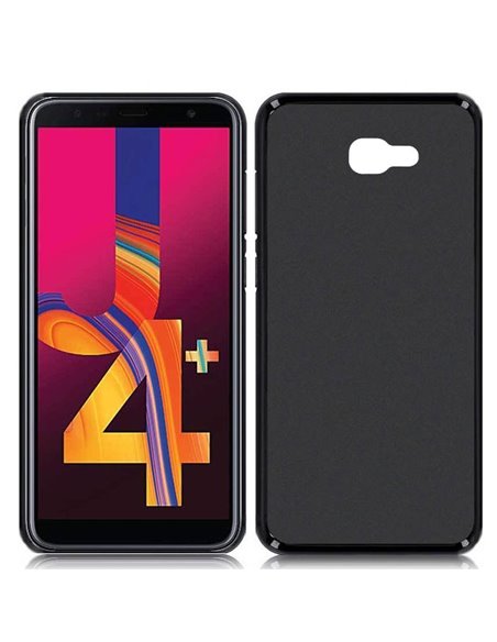 CUSTODIA per SAMSUNG GALAXY J4 PLUS (SM-J415) IN GEL TPU SILICONE COLORE NERO