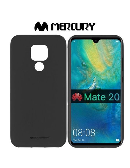 CUSTODIA per HUAWEI MATE 20 IN GEL TPU SILICONE COLORE NERO ALTA QUALITA' MERCURY SOFT BLISTER