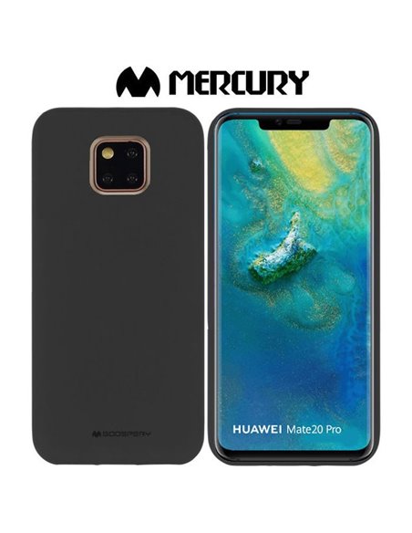 CUSTODIA per HUAWEI MATE 20 PRO IN GEL TPU SILICONE COLORE NERO ALTA QUALITA' MERCURY SOFT BLISTER