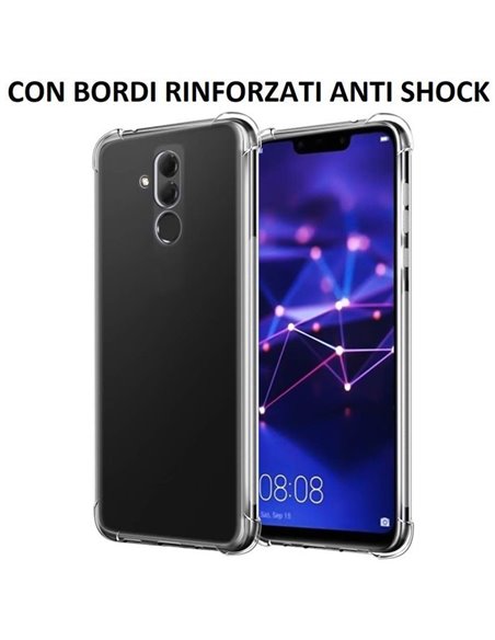 CUSTODIA per HUAWEI MATE 20 LITE IN GEL TPU SILICONE TRASPARENTE SLIM 0,5mm CON BORDI RINFORZATI ANTI SHOCK