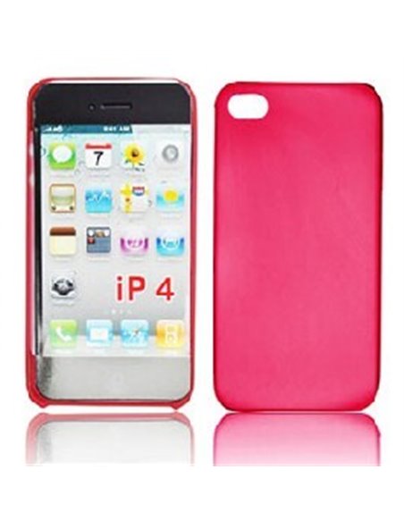 CUSTODIA per APPLE IPHONE 4, IPHONE 4S - BACK RIGIDA GOMMATA SLIM COLORE ROSSO