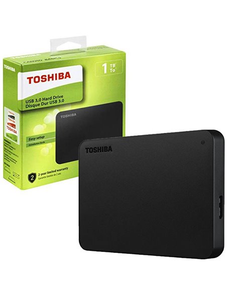 HARD DISK ESTERNO 2,5' 2TB CON TECNOLOGIA SUPERSPEED USB 3.0 COLORE NERO HDTB420EK3AA TOSHIBA BLISTER