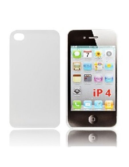 CUSTODIA per APPLE IPHONE 4, IPHONE 4S - BACK RIGIDA GOMMATA SLIM COLORE BIANCO